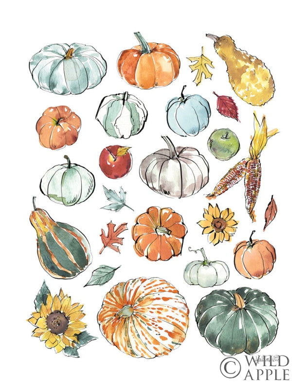 Reproduction of Country Harvest Pumpkins by Anne Tavoletti - Wall Decor Art