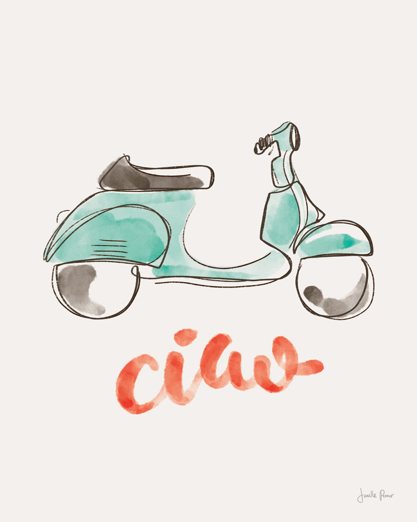 Reproduction of Ciao Vespa I by Janelle Penner - Wall Decor Art