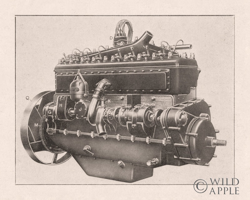 Reproduction of French Engine II by Wild Apple Portfolio - Wall Decor Art