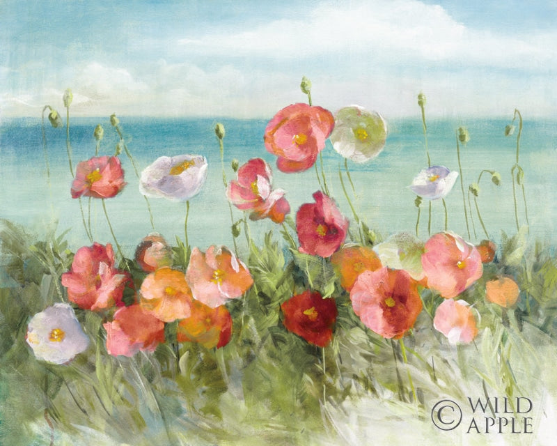 Reproduction of Coastal Poppies Light. by Danhui Nai - Wall Decor Art