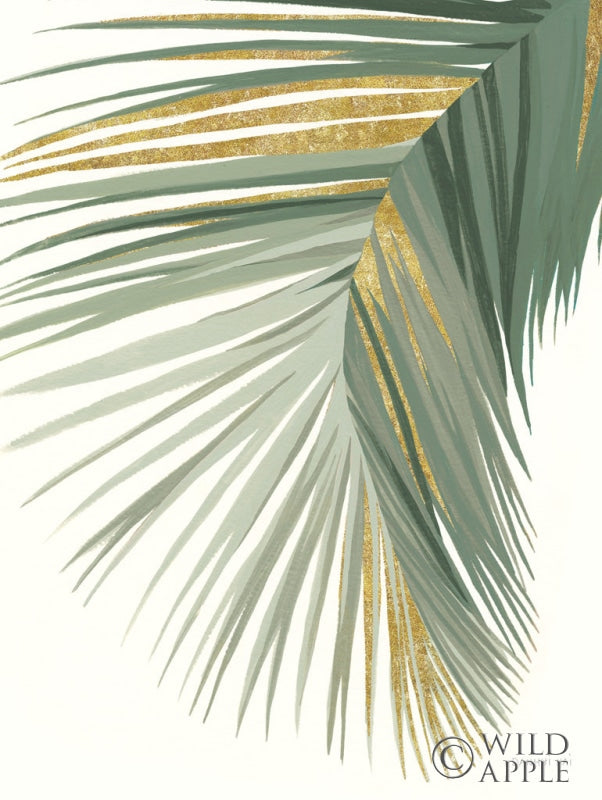 Reproduction of Retro Big Leaf II Reversed Green Gold by Danhui Nai - Wall Decor Art