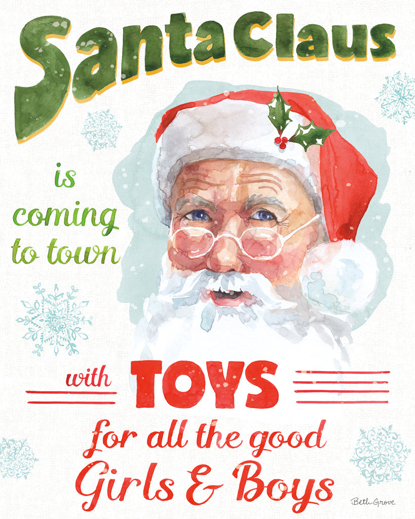 Reproduction of Santa Signs II by Beth Grove - Wall Decor Art