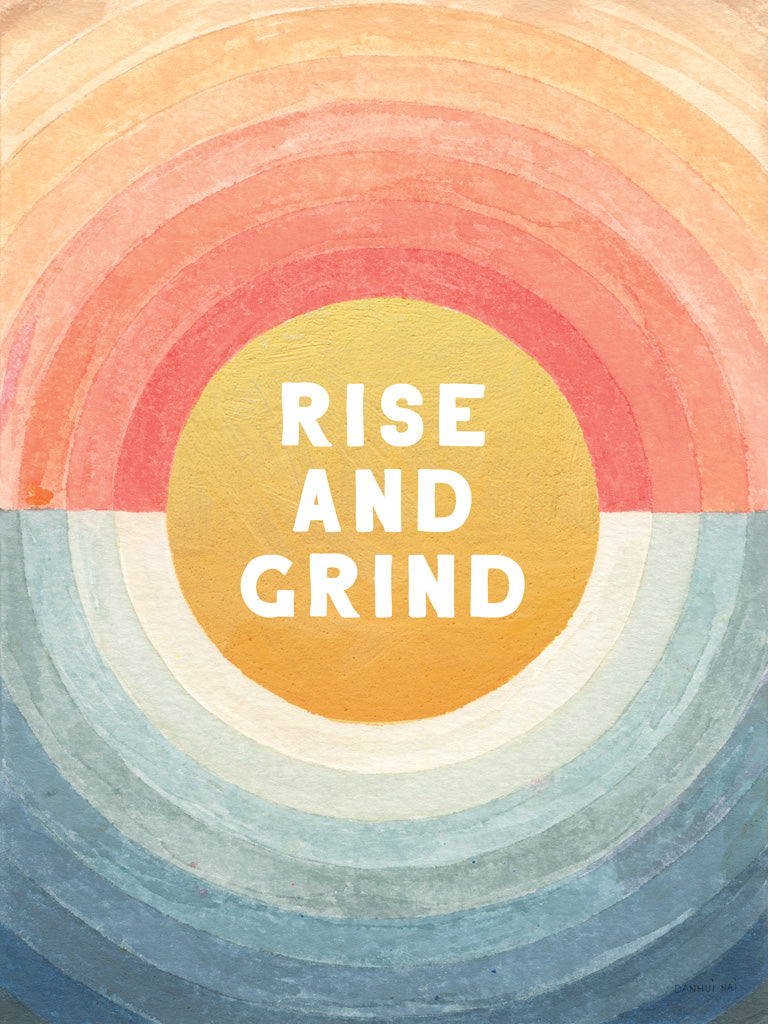 Reproduction of Retro Vibes Rise and Grind by Danhui Nai - Wall Decor Art