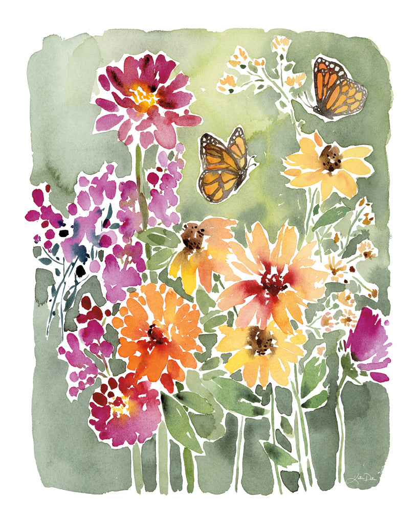 Reproduction of Monarchs and Blooms by Katrina Pete - Wall Decor Art