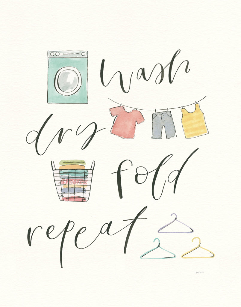 Reproduction of Wash Dry Fold Repeat V by Jenaya Jackson - Wall Decor Art