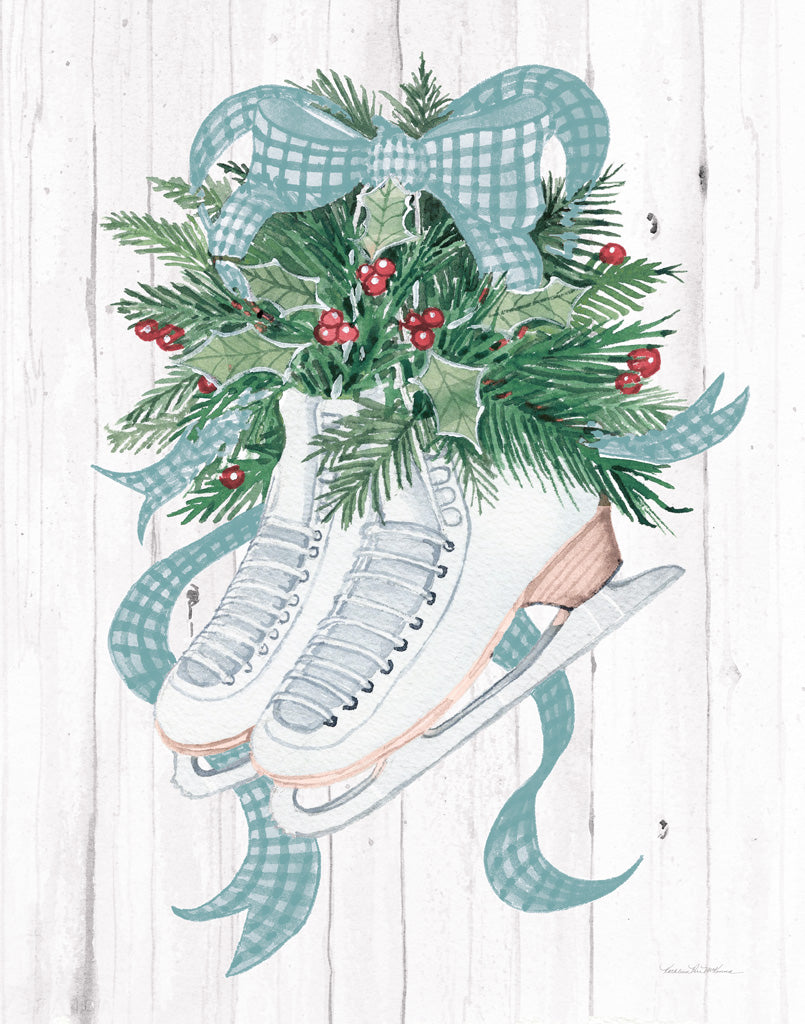 Reproduction of Holiday Sports Ice Skates by Kathleen Parr McKenna - Wall Decor Art