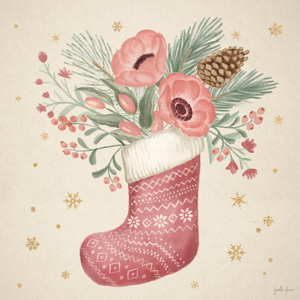 Reproduction of Winter Blooms V Pink by Janelle Penner - Wall Decor Art
