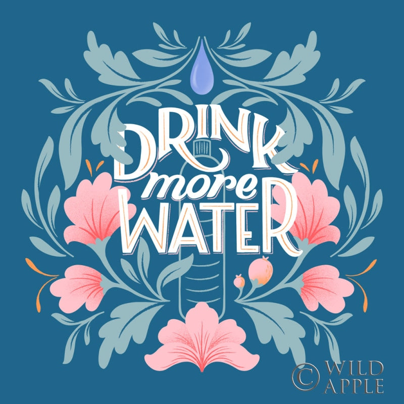 Reproduction of Drink More Water I by Gia Graham - Wall Decor Art