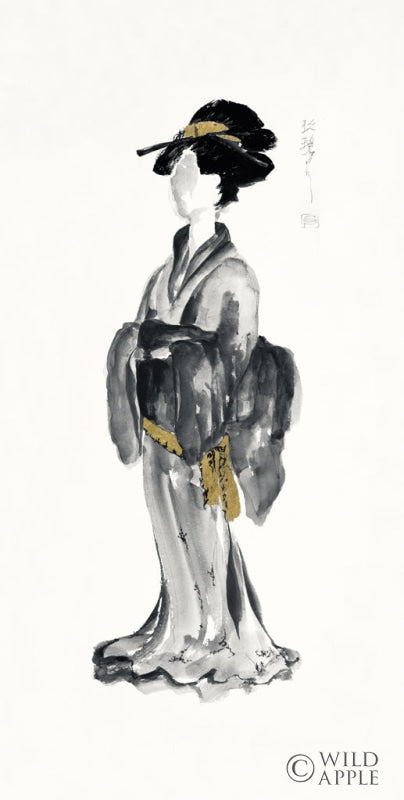 Reproduction of Geisha I Black and Gold by Chris Paschke - Wall Decor Art