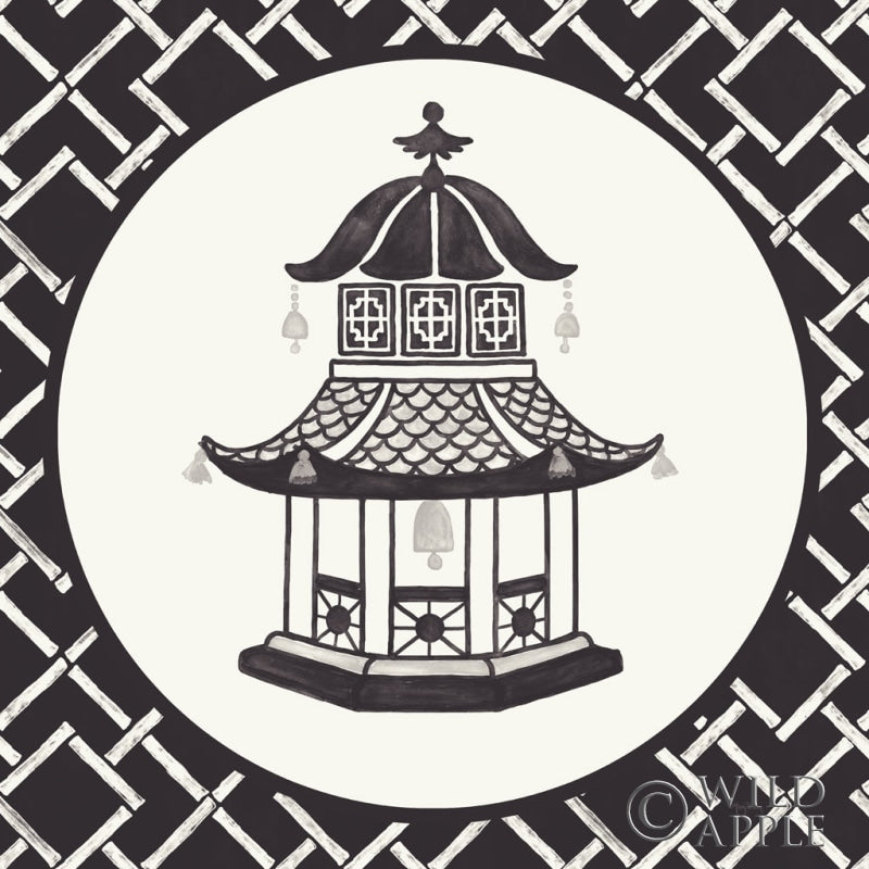 Reproduction of Everyday Chinoiserie VII BW by Mary Urban - Wall Decor Art