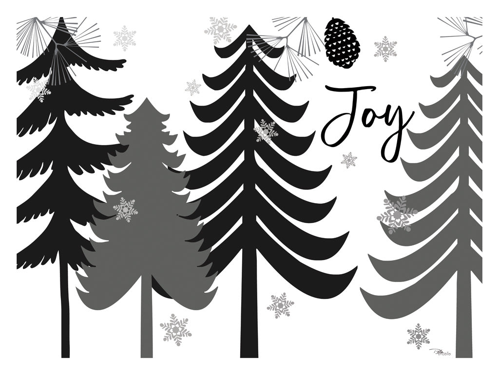 Reproduction of Woodland Christmas VII Black by Pela Studio - Wall Decor Art