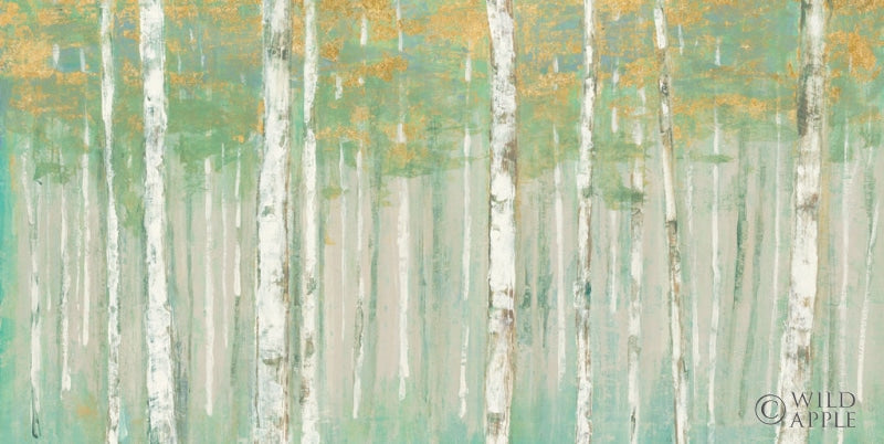 Reproduction of Birchs at Sunrise Gold Crop by Julia Purinton - Wall Decor Art