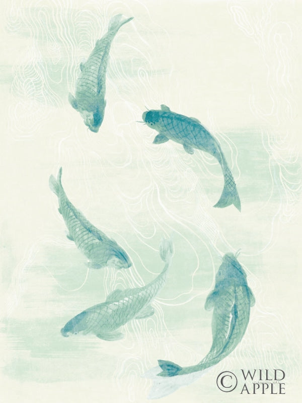 Reproduction of Celadon Koi I by Danhui Nai - Wall Decor Art