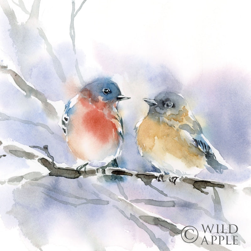 Reproduction of Bluebird Pair by Katrina Pete - Wall Decor Art