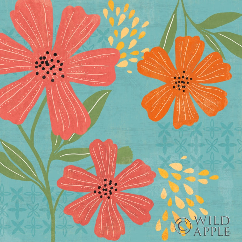 Reproduction of Mod Floral II No Lines by Veronique Charron - Wall Decor Art