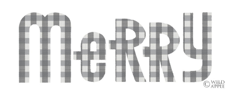 Reproduction of Retro Holiday Merry Gray by Laura Marshall - Wall Decor Art