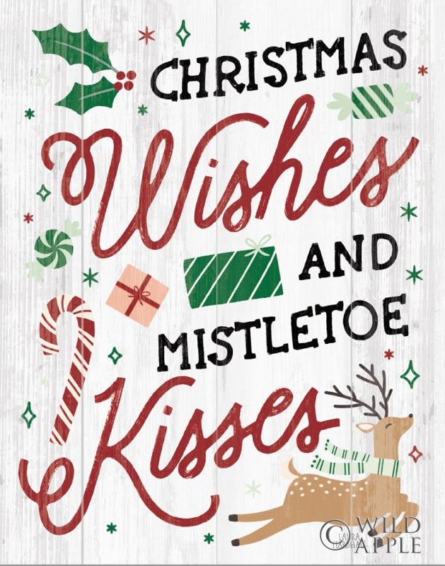 Reproduction of Reindeer Holiday II Shiplap by Laura Marshall - Wall Decor Art