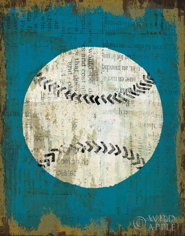 Reproduction of Ball I on Blue Vertical by Michael Mullan - Wall Decor Art