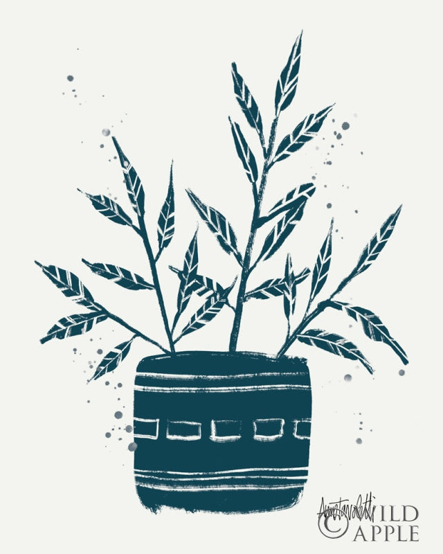 Reproduction of Monochrome Blue Botanical Sketches IX by Anne Tavoletti - Wall Decor Art