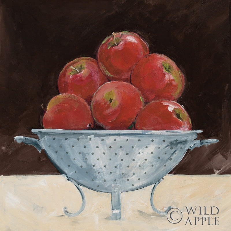Reproduction of Apples on Brown by Avery Tillmon - Wall Decor Art