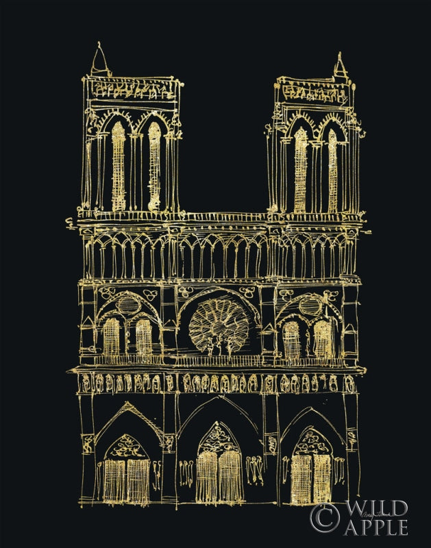 Notre Dame Sketch Posters Prints & Visual Artwork