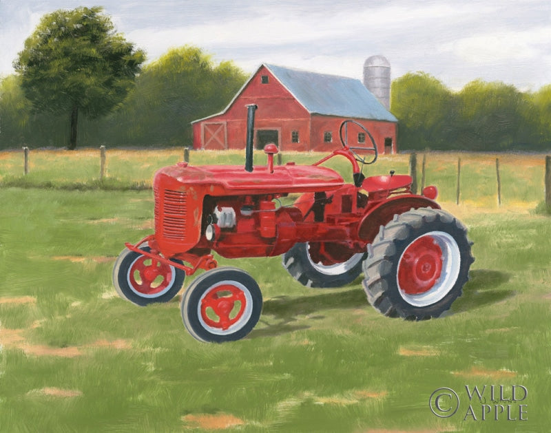 Reproduction of Vintage Tractor by James Wiens - Wall Decor Art