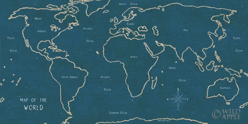 Reproduction of Sketch Map II Blue by Sue Schlabach - Wall Decor Art