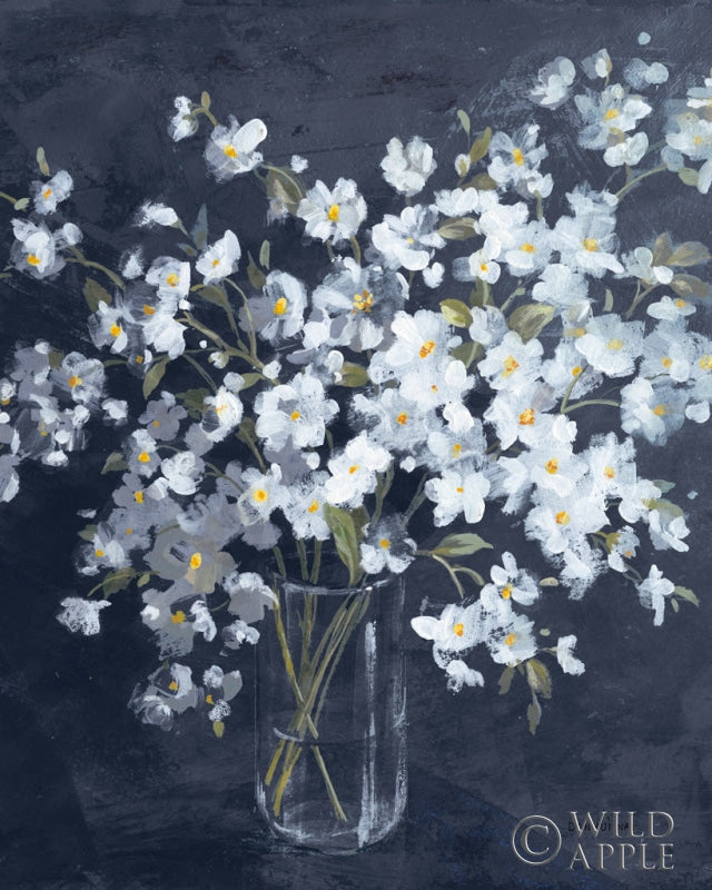 Reproduction of Fresh White Bouquet Indigo Crop by Danhui Nai - Wall Decor Art