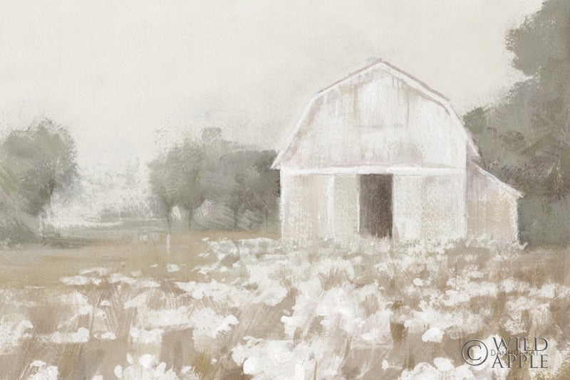 Reproduction of White Barn Meadow Neutral Crop by Danhui Nai - Wall Decor Art