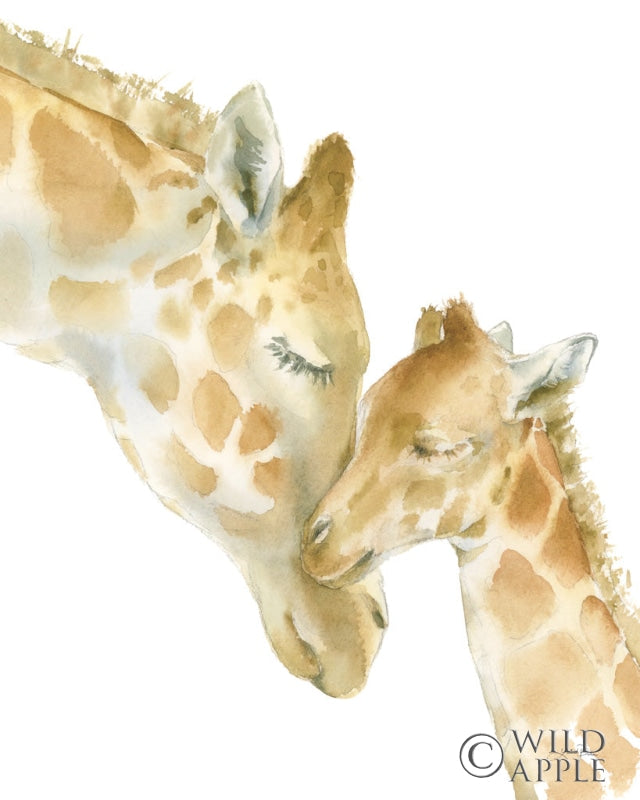 Reproduction of Giraffe Love on White by Katrina Pete - Wall Decor Art