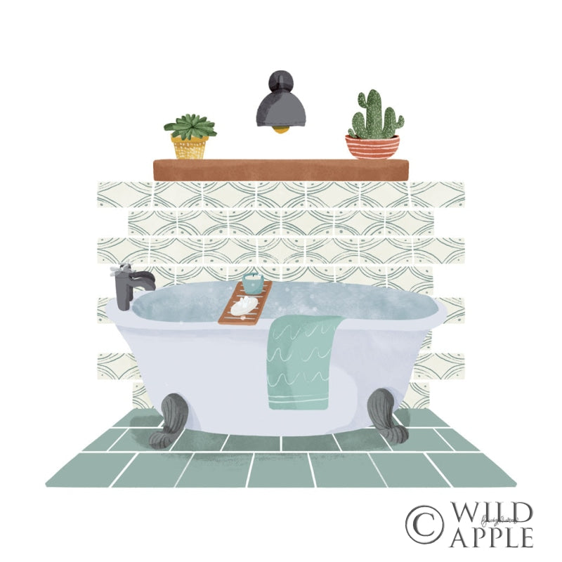 Reproduction of Relaxing Bathroom II by Becky Thorns - Wall Decor Art
