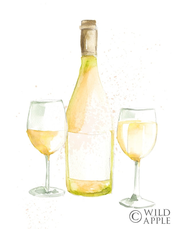 Reproduction of Pop the Cork II White Wine by Mercedes Lopez Charro - Wall Decor Art