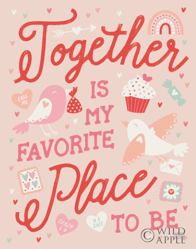 Reproduction of Lovebirds V by Laura Marshall - Wall Decor Art