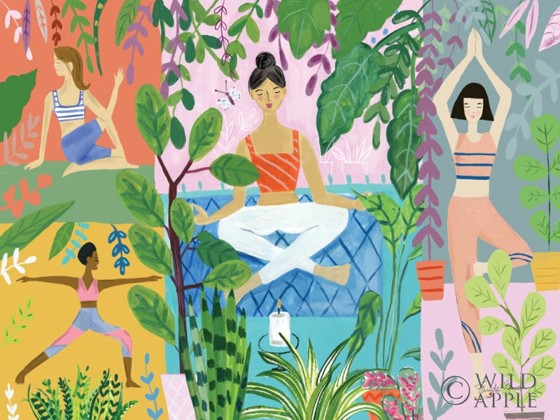 Reproduction of Yoga with Plants I by Farida Zaman - Wall Decor Art