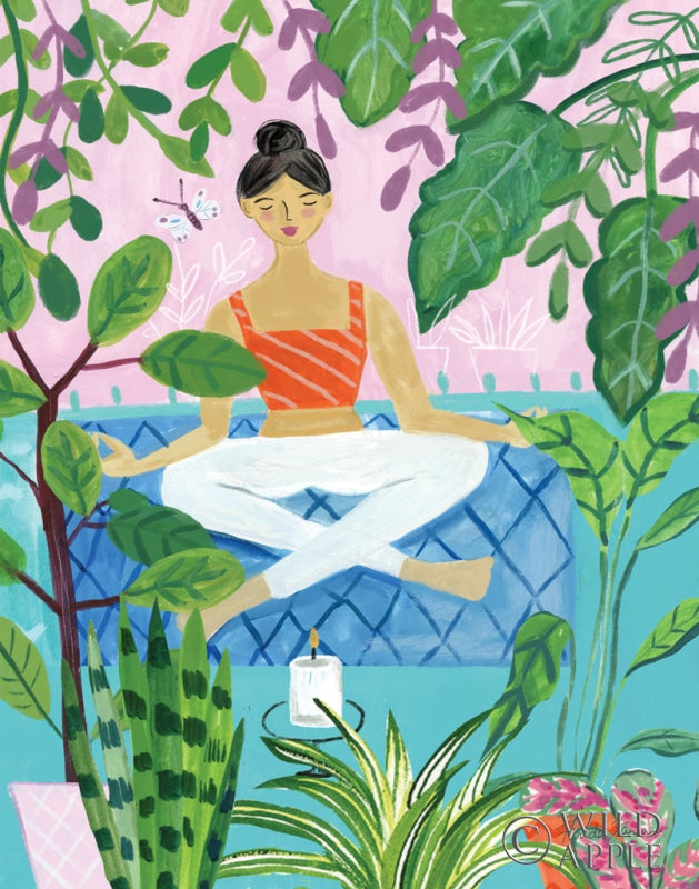 Reproduction of Yoga with Plants II by Farida Zaman - Wall Decor Art