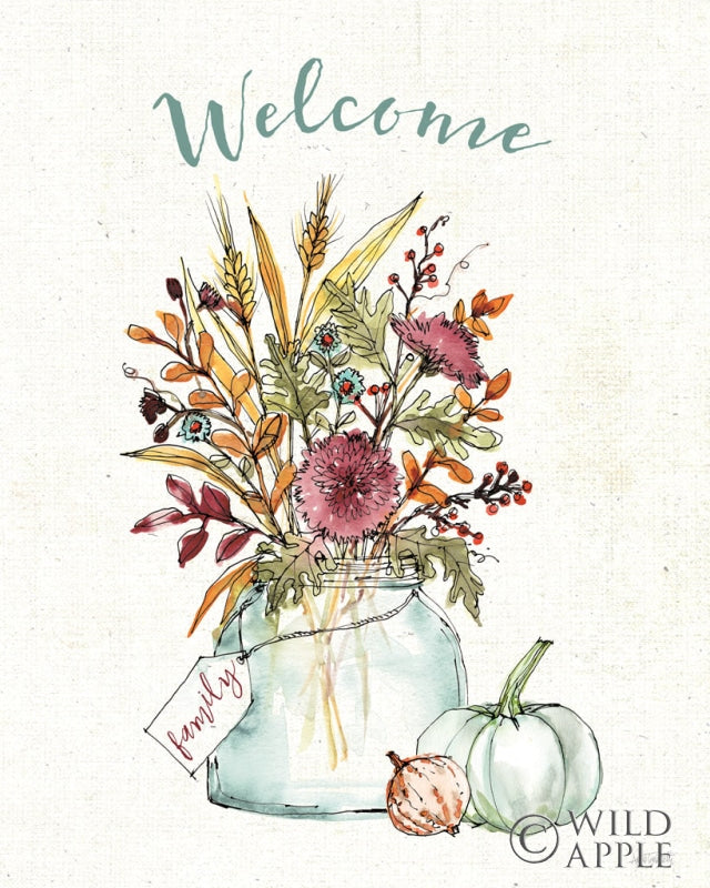 Reproduction of Festive Foliage III Welcome by Anne Tavoletti - Wall Decor Art