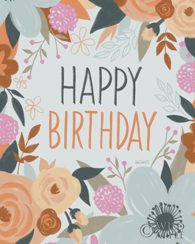 Reproduction of Happy Thoughts III Happy Birthday by Anne Tavoletti - Wall Decor Art