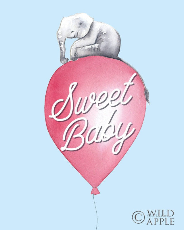 Reproduction of Baby Elephant Love II Color by Aimee Del Valle - Wall Decor Art