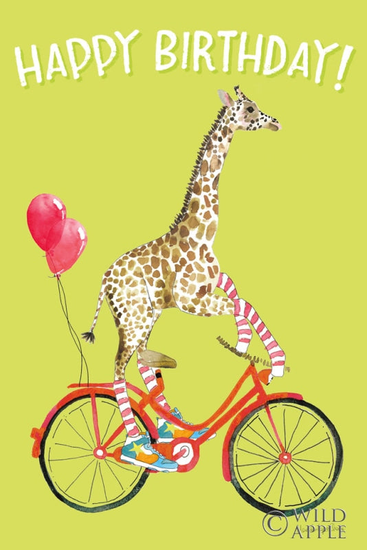Reproduction of Giraffe Joy Ride I Birthday by Mercedes Lopez Charro - Wall Decor Art