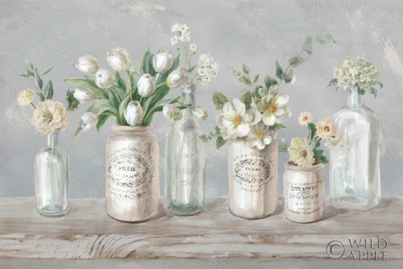 Reproduction of Marmalade Flowers I Neutral by Danhui Nai - Wall Decor Art