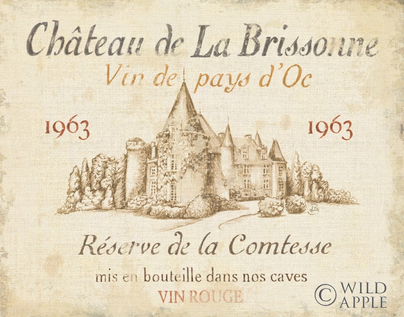 Reproduction of French Wine Label I Cream by Daphne Brissonnet - Wall Decor Art