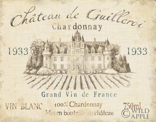 French Wine Label IV Cream