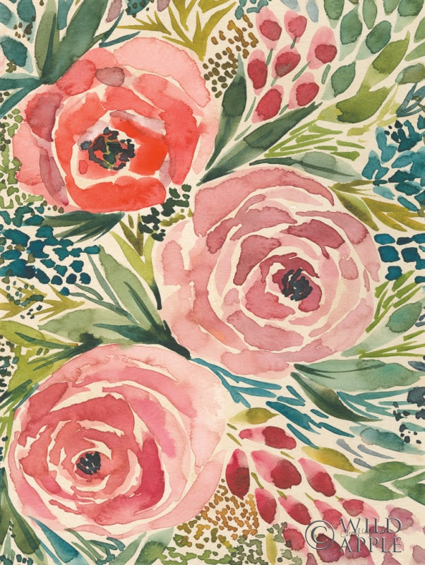 Reproduction of Antique Garden III by Cheryl Warrick - Wall Decor Art