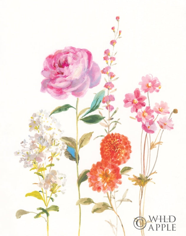 Reproduction of Picket Fence Flowers I by Danhui Nai - Wall Decor Art