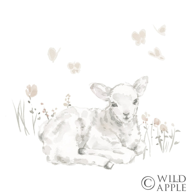 Reproduction of Spring Lambs III Neutral by Katrina Pete - Wall Decor Art