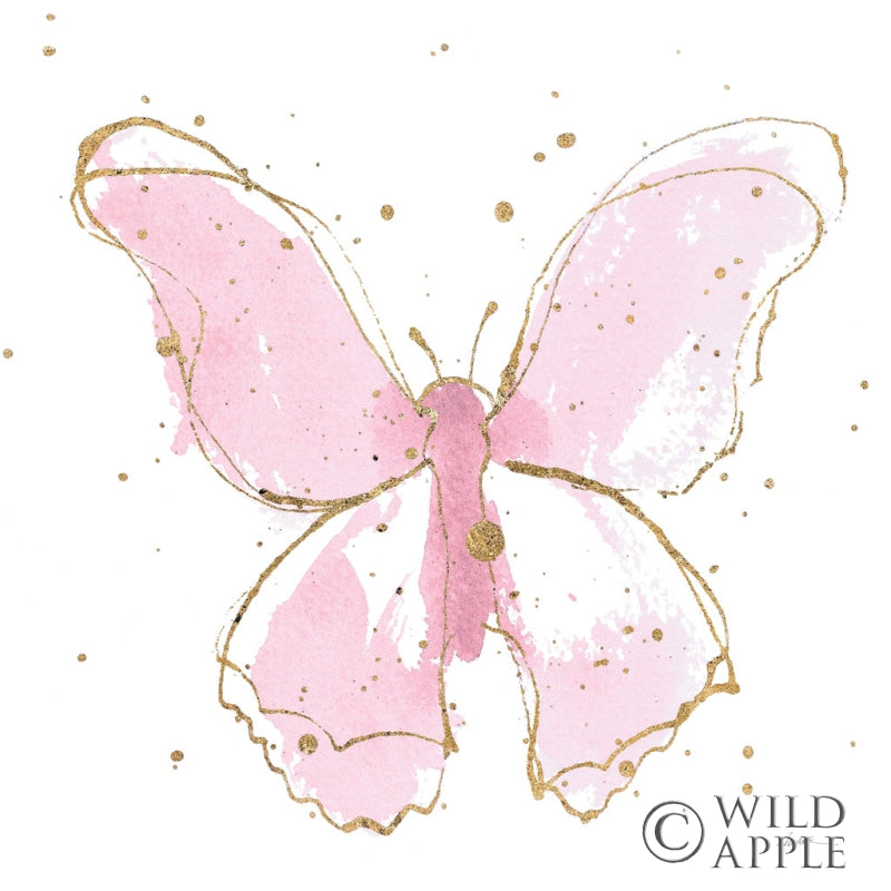 Reproduction of Pink Gilded Butterflies II by Shirley Novak - Wall Decor Art
