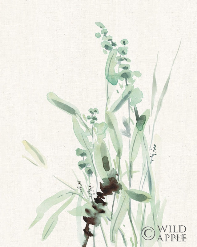 Reproduction of Grasses III on Linen by Katrina Pete - Wall Decor Art