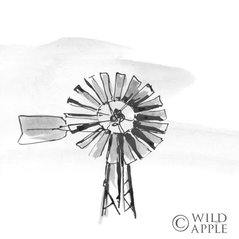 Reproduction of Windmill VI BW by Chris Paschke - Wall Decor Art
