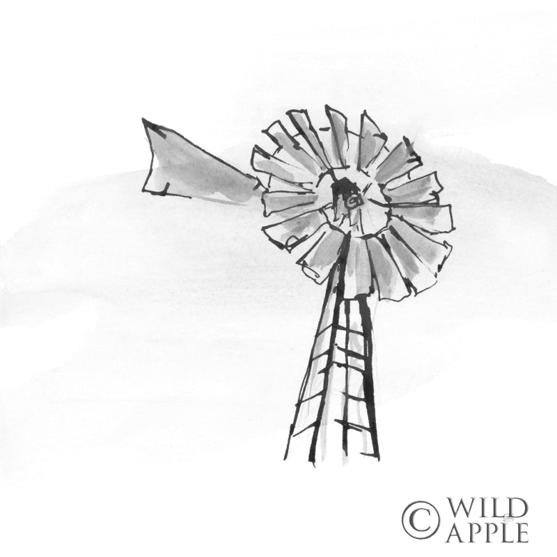Reproduction of Windmill VII BW by Chris Paschke - Wall Decor Art