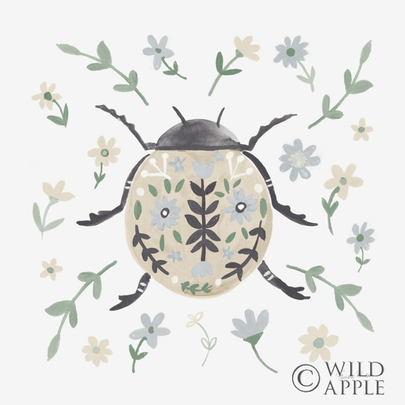Reproduction of Folk Beetle I Neutral by Farida Zaman - Wall Decor Art